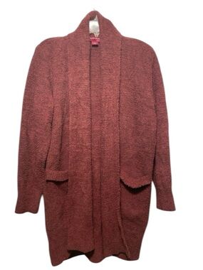 Barefoot Dreams Rust Boho CozyChic Knit Open Front Lounge Cardigan – Size M